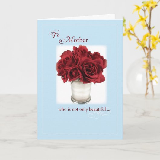 Muttertag, Rote Rosen, religiös Karte (Gelbe Blume)