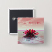 Muttertag Rote Wasserlilie Button (Vorne & Hinten)