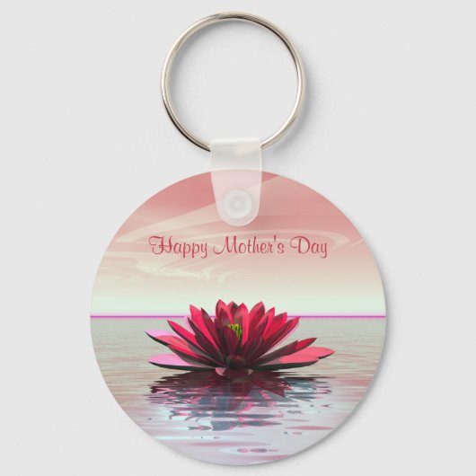 Muttertag Rote Wasserlilie Schlüsselanhänger (Vorderseite)