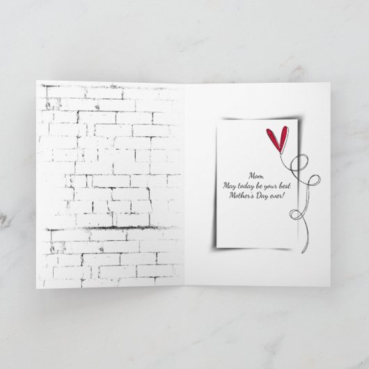 Muttertag Roter Mohn auf Brick Karte (Innenseite)