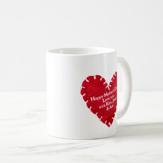 Muttertag Rotes Herz Kaffeetasse (VorderseiteRechts)