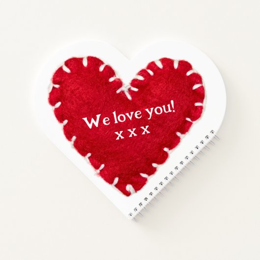 Muttertag Rotes Herz Notizblock (Rückseite)