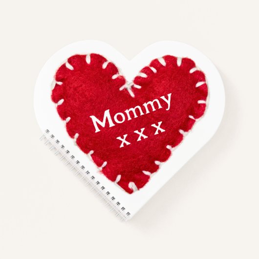 Muttertag Rotes Herz Notizblock (Vorderseite)