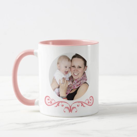 Muttertag Runde Foto Delikate Pink Kaffee Tasse (Links)