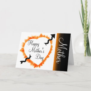 Muttertag Rustikale Hollow Orange Herz Kontur Karte