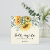 Muttertag Rustikale Sonnenblume Eukalyptus Gruß Karte (Stehend Vorderseite)