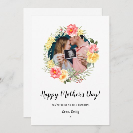 Muttertag Schwangerschaft Baby Ankündigung Blumenk (Vorne/Hinten)