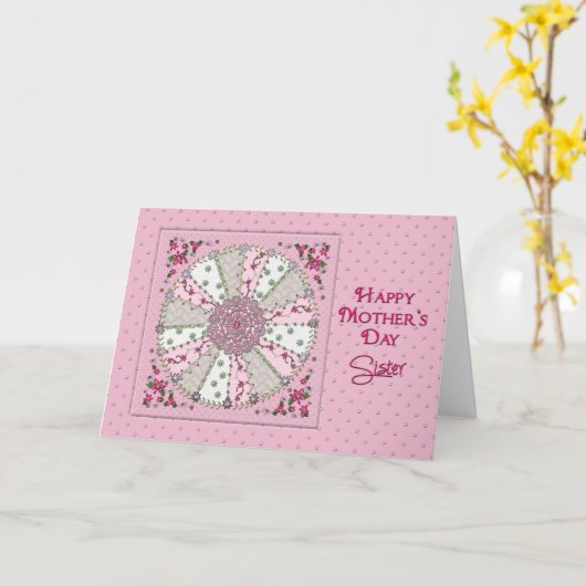 MUTTERTAG - SCHWESTER - HÜBSCH IN PINK KARTE (Gelbe Blume)