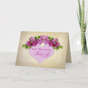 MUTTERTAG - SECRET PAL - Elegantes W/Lilacs/Herz Karte