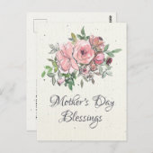 Muttertag Segnungen Bibel Verse Blumen Postkarte (Vorne/Hinten)
