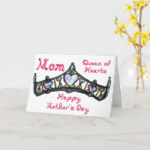 Muttertag Silver Tiara Party Hat Karte (Gelbe Blume)