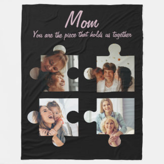 Muttertag Sondergeschenk für Mama - 4 Foto Fleecedecke
