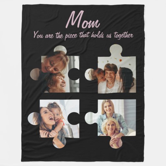 Muttertag Sondergeschenk für Mama - 4 Foto Fleecedecke (Vorderseite)