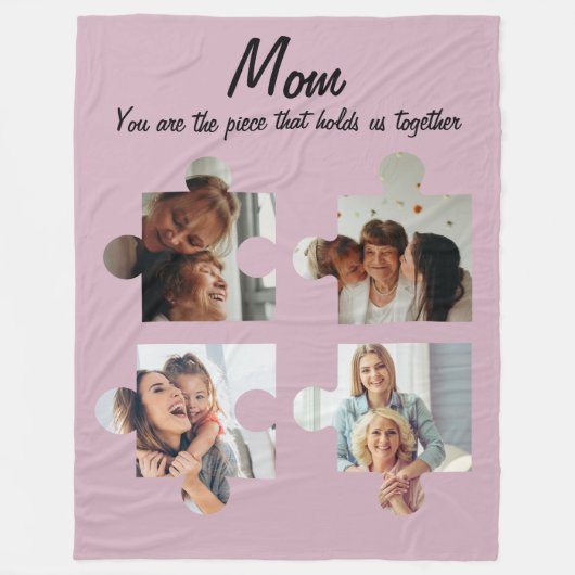 Muttertag Sondergeschenk für Mama - 4 Foto Fleecedecke (Vorderseite)