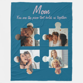 Muttertag Sondergeschenk für Mama - 4 Foto Fleecedecke