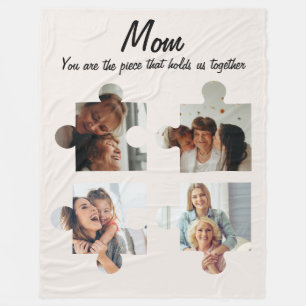 Muttertag Sondergeschenk für Mama - 4 Foto Fleecedecke