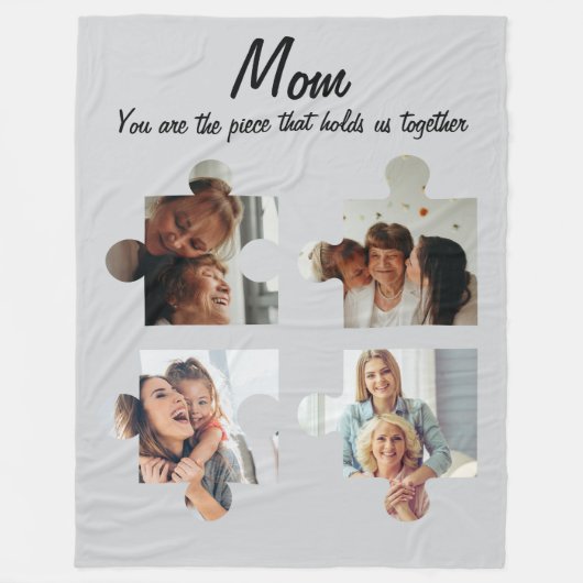 Muttertag Sondergeschenk für Mama - 4 Foto Fleecedecke (Vorderseite)