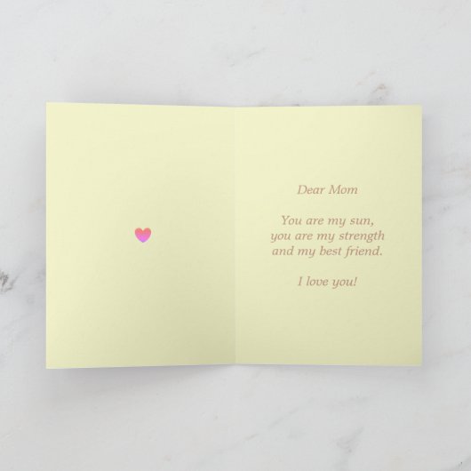 Muttertag Sonnenblume Karte (Innenseite)