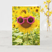 Muttertag Sonnenblume mit Sonnenbrille Karte (Gelbe Blume)