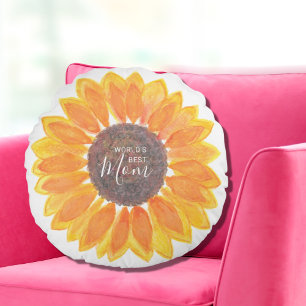 Muttertag Sonnenblume Weltbeste Mutter Rundes Kissen