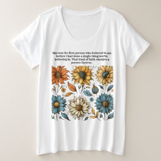 Muttertag Sonnenblume Zitat T-Shirt (Design vorne)