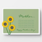 Muttertag Sonnenblumen Fotoplatte (Vorderseite)