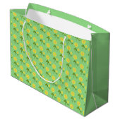 Muttertag Sonnenblumen Gemustert Große Geschenktüte (Rückseite Schrägansicht)