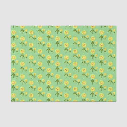 Muttertag Sonnenblumen Gemustert Seidenpapier (Vorderseite)