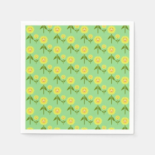 Muttertag Sonnenblumen Gemustert Serviette (Vorderseite)
