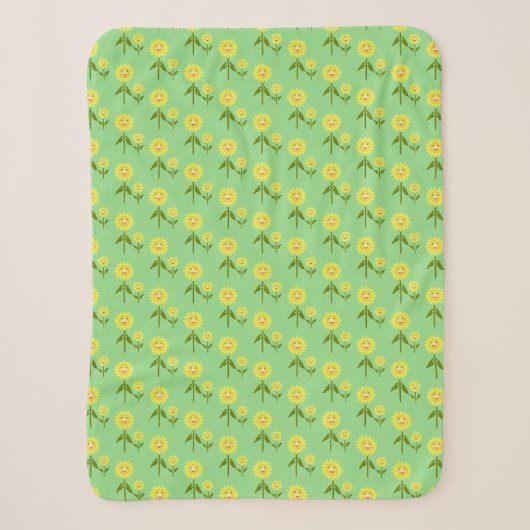 Muttertag Sonnenblumen Gemustert Sherpadecke (Vorderseite)