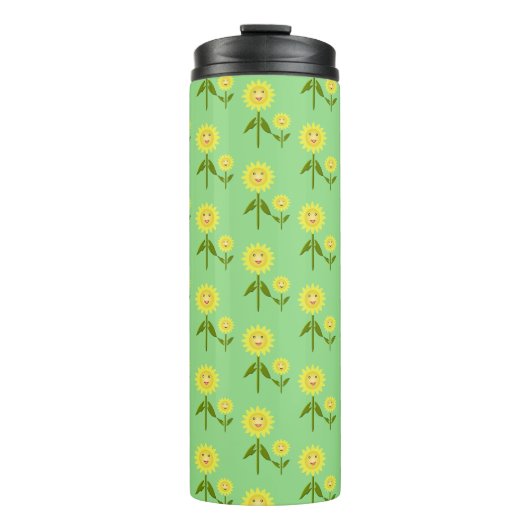 Muttertag Sonnenblumen Gemustert Thermosbecher (Vorderseite)
