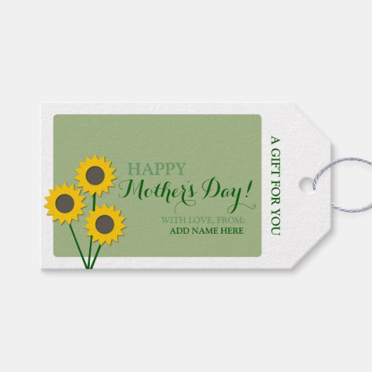 Muttertag Sonnenblumen Geschenkanhänger (Vorderseite (Horizontal))