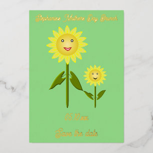 Muttertag Sonnenblumen Mütter Tag Save the Date Folien Feiertagskarte