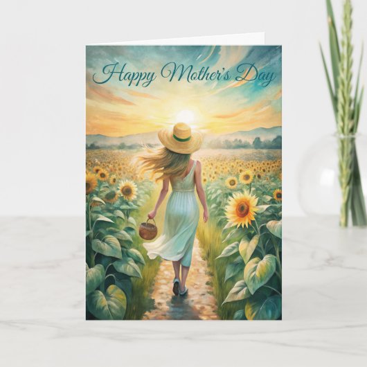 Muttertag spazieren gehen feiertagskarte (Vorderseite)
