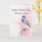 Muttertag-Special-Friend Blaue Vogelgarten-Vogel Karte (Gelbe Blume)