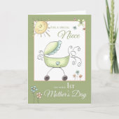 Muttertag - Special Niece - Baby Carriage Karte (Vorderseite)