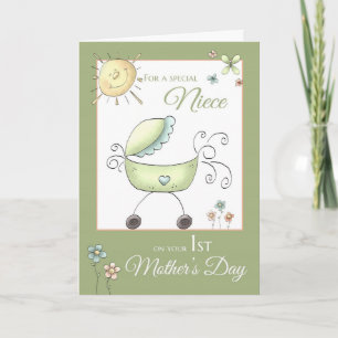 Muttertag - Special Niece - Baby Carriage Karte