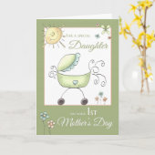 Muttertag - Spezielle Tochter - Baby Carriag Karte (Gelbe Blume)