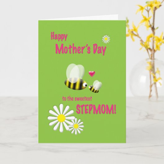 Muttertag Stepmutter beschäftigt Bienen Karte (Gelbe Blume)