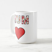Muttertag Stylische Moderne Florale Mum Herz Kaffeetasse (Vorderseite Links)