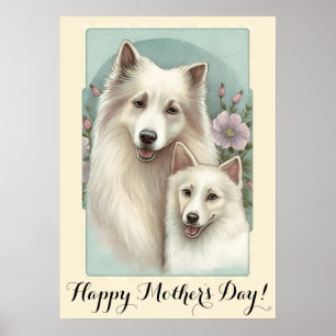 Muttertag Süße Amerikanische Eskimohund-Mutter Poster