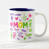 Muttertag Süße Kinderkritzelei Kaffeetasse