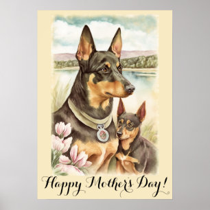 Muttertag Süßer Australischer Kelpie Hund Mama Poster