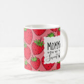 Muttertag Süßeste Erdbeeren Custom Foto Kaffeetasse (VorderseiteRechts)