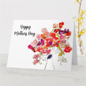 Muttertag Sweet Pea Card Karte (Gelbe Blume)