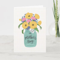 Muttertag Tante mit Mason-Glas voller gelber Blume