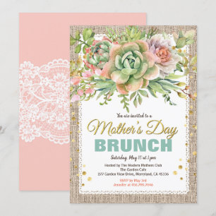 Muttertag Tee Party Brunch Blumenkohl Einladung