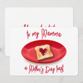 Muttertag Toast Funny Pub Flat Feiertagskarte (Vorne/Hinten)