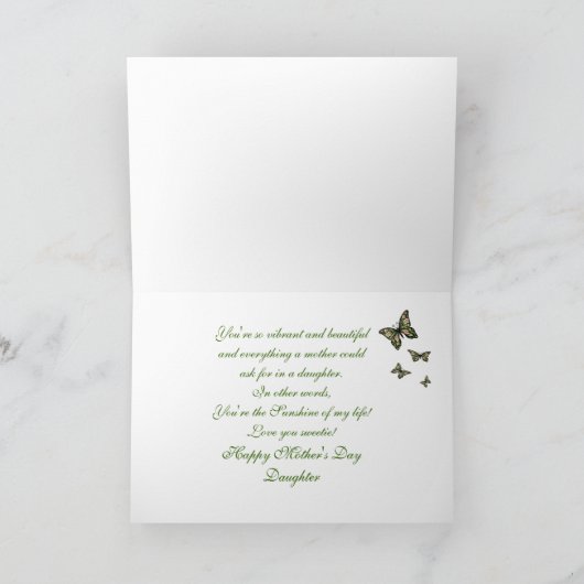 MUTTERTAG - TOCHTER - BLUME & SCHALTFLÄDEN KARTE (Innenseite)