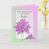 Muttertag, Tochter, Lilacs in einer Vase Karte (Gelbe Blume)